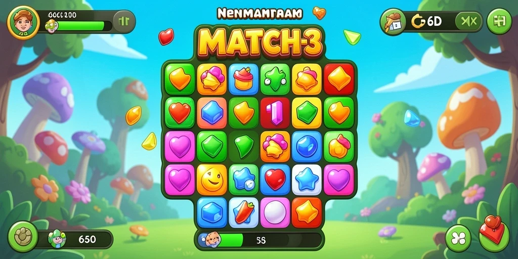 Tampilan gameplay menarik dari 66D saat mencocokkan objek.