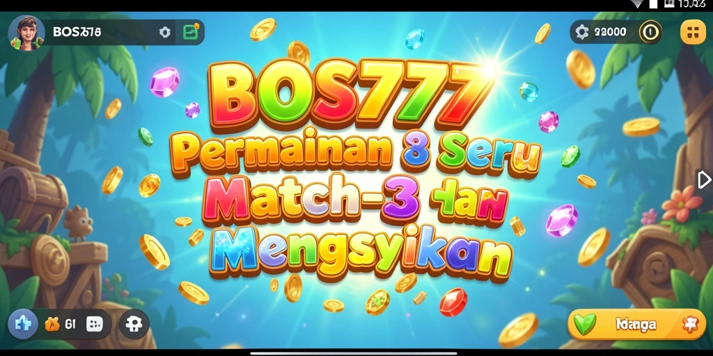 Tampilan gameplay seru dari BOS777 pada level Match-3.
