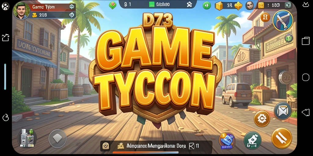Screenshot D73 menampilkan gameplay seru dalam mengelola bisnis.