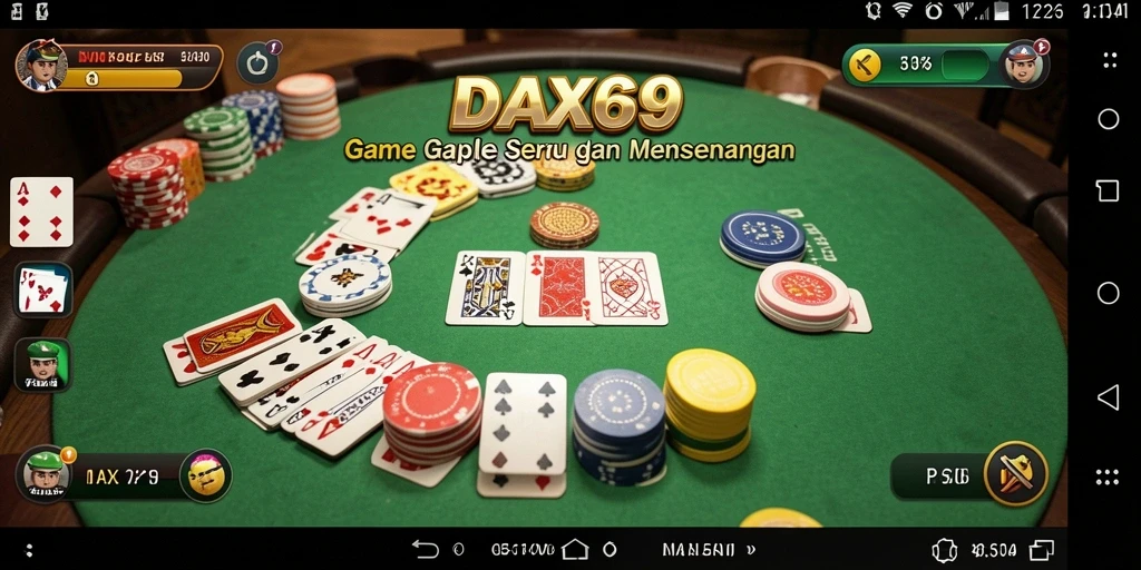 Screenshot gameplay DAX69 menunjukkan pengalaman Gaple yang seru.