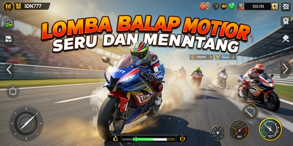 Gameplay seru dan menantang dalam IDN777 dengan balapan motor.