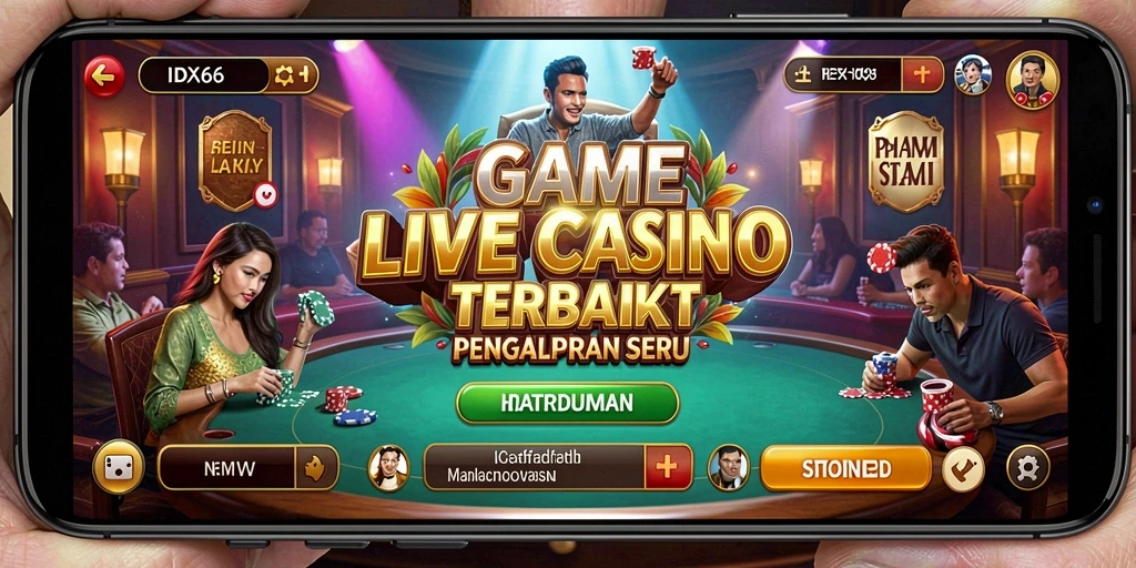Tampilan gameplay seru dalam aplikasi Live Casino IDX66.