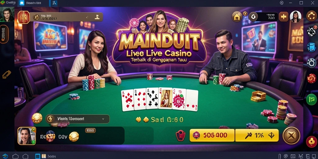 Tampilan gameplay Live Casino MAINDUIT yang mengesankan dan interaktif.