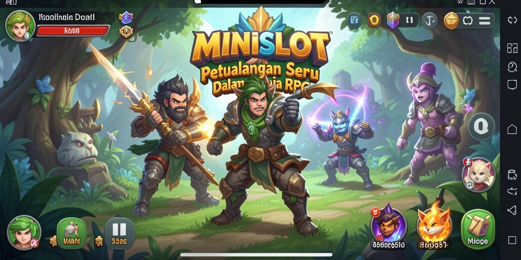 Tampilan gameplay seru dari MINISLOT yang menunjukkan aksi RPG mendebarkan.