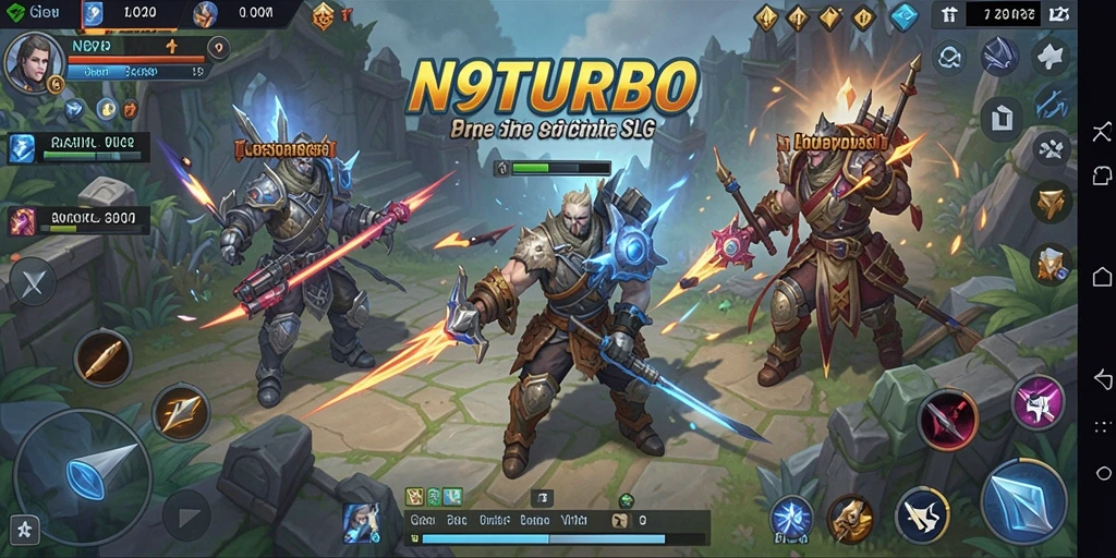 Screenshot N9TURBO menampilkan aksi seru dalam strategi permainan.