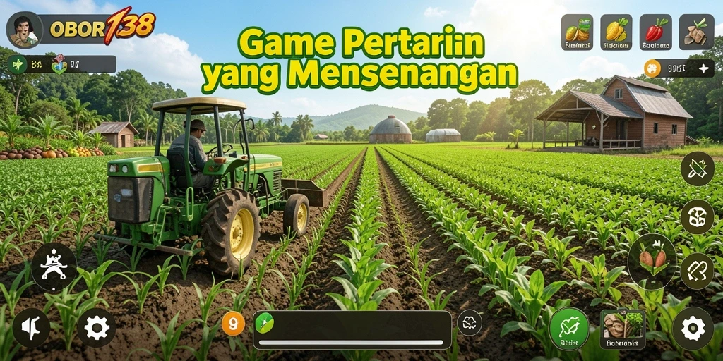 Tampilan gameplay seru dalam OBOR138 menggambarkan pertanian aktif.