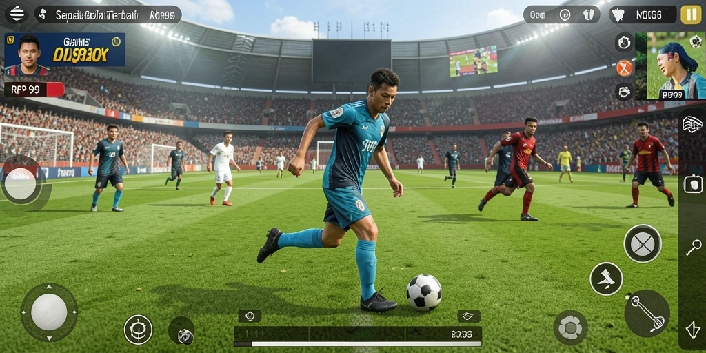Tampilan menarik dari gameplay RP99 yang menampilkan momen seru sepak bola.