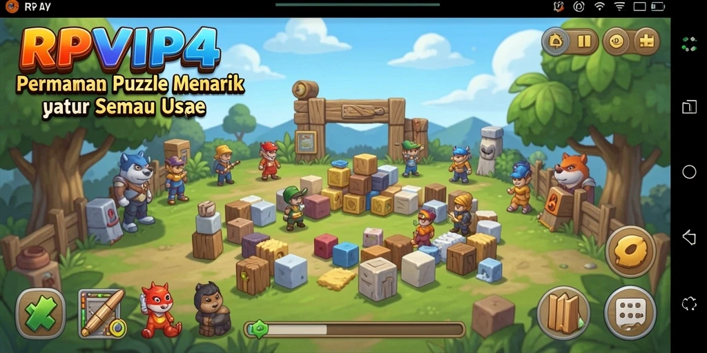 Screenshot gameplay RPVIP4 menampilkan momen seru saat menyelesaikan teka-teki.
