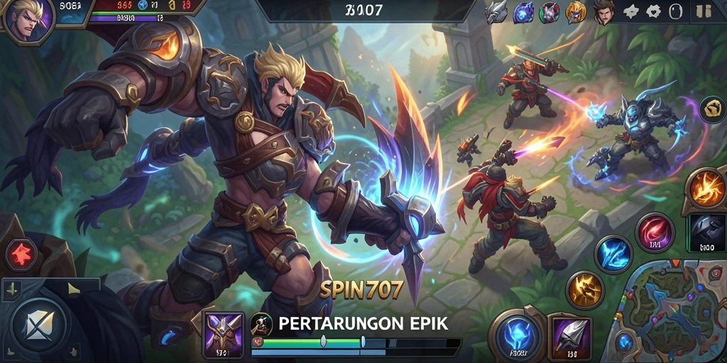 Screenshot gameplay yang menakjubkan dari SPIN707 di medan pertempuran.
