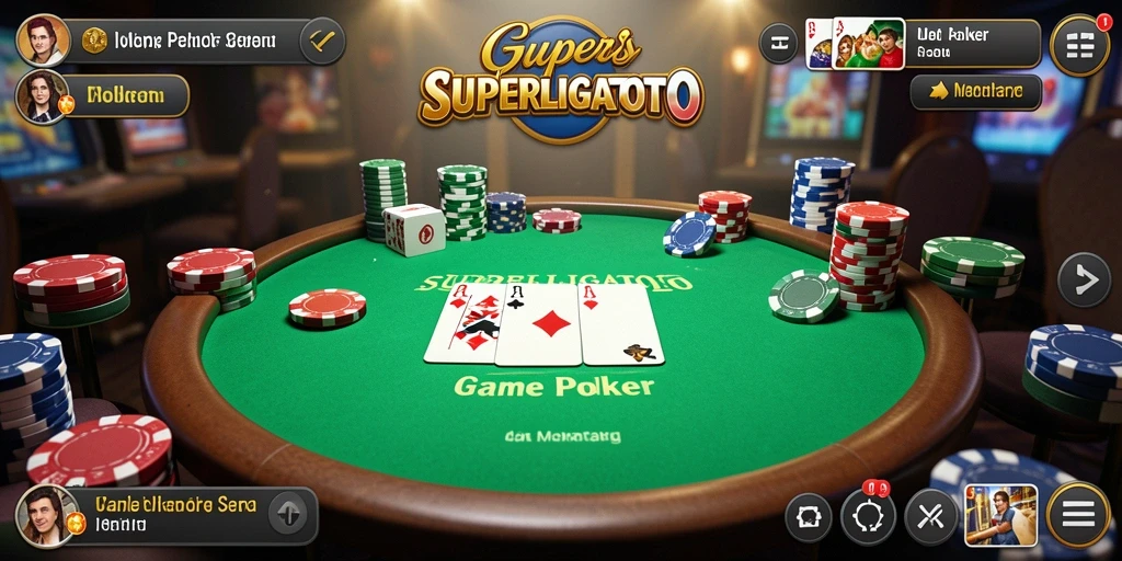 Screenshot utama SUPERLIGATOTO menampilkan gameplay seru Poker.